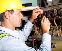 an electrician doing electric circuits